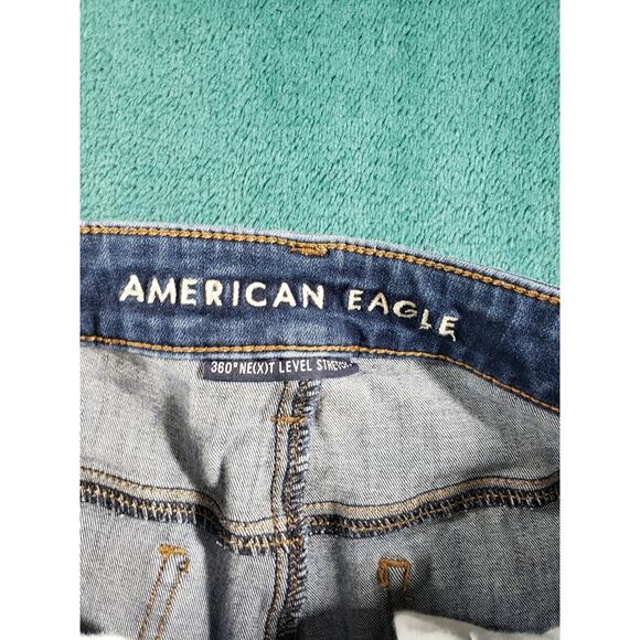 American Eagle Jeans Size 6 Womens Blue Denim Stretch Pants High Rise Jegging - Picture 2 of 13
